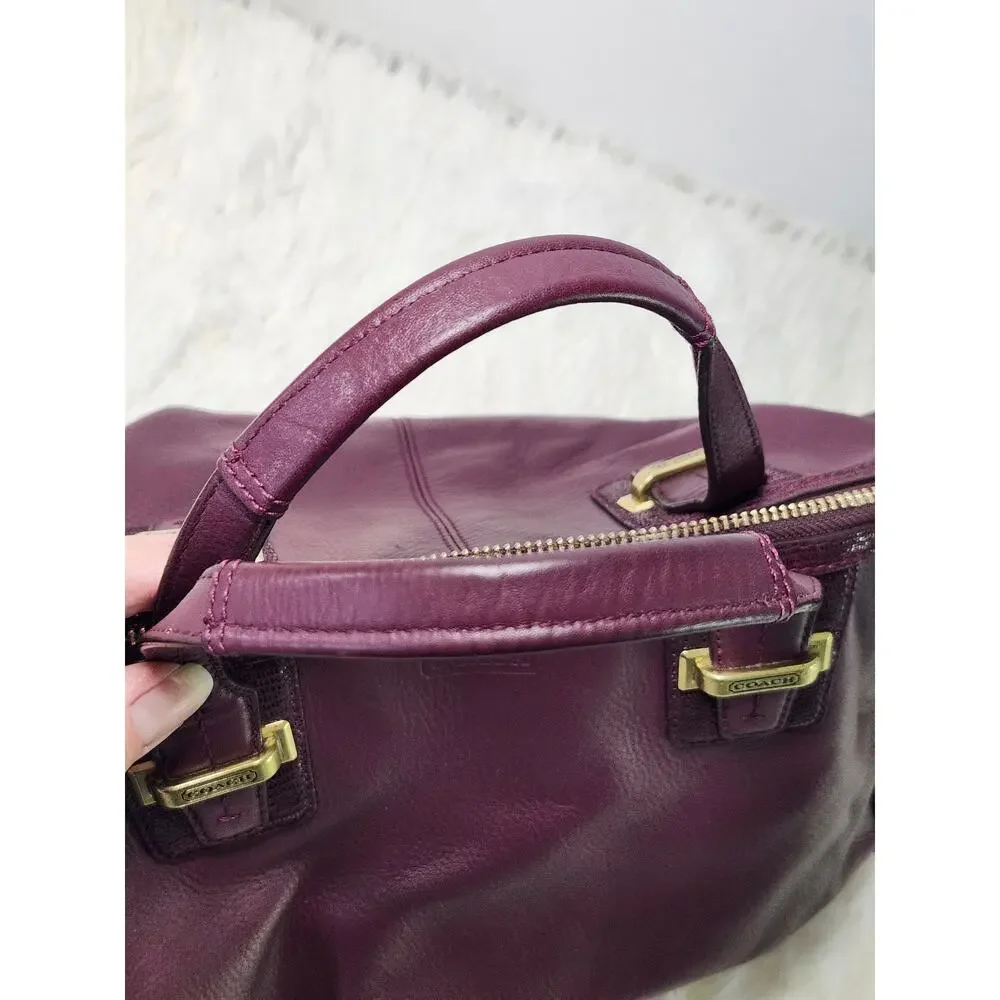 Coach Satchel Crossbody Burgundy Leather Classic F25296